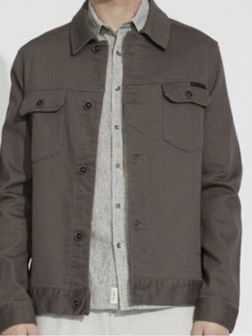 Lightweight Men's Shirt Jacket in Charcoal - Unbranded